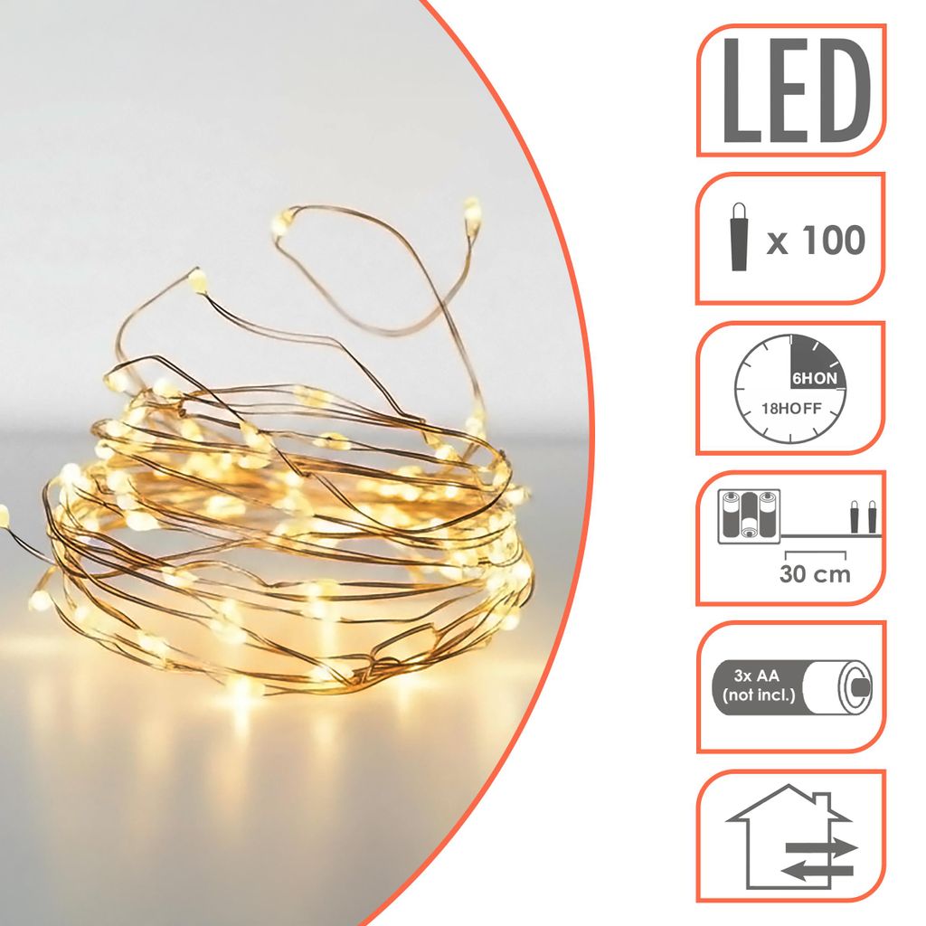 Batteriebetriebene Lichterkette Mit Timer – 2m, 20 Bunte LEDs, IP65 Wasserdicht, Grünes Kabel – Für Weihnachten, Hochzeit, Advent, Indoor & Outdoor