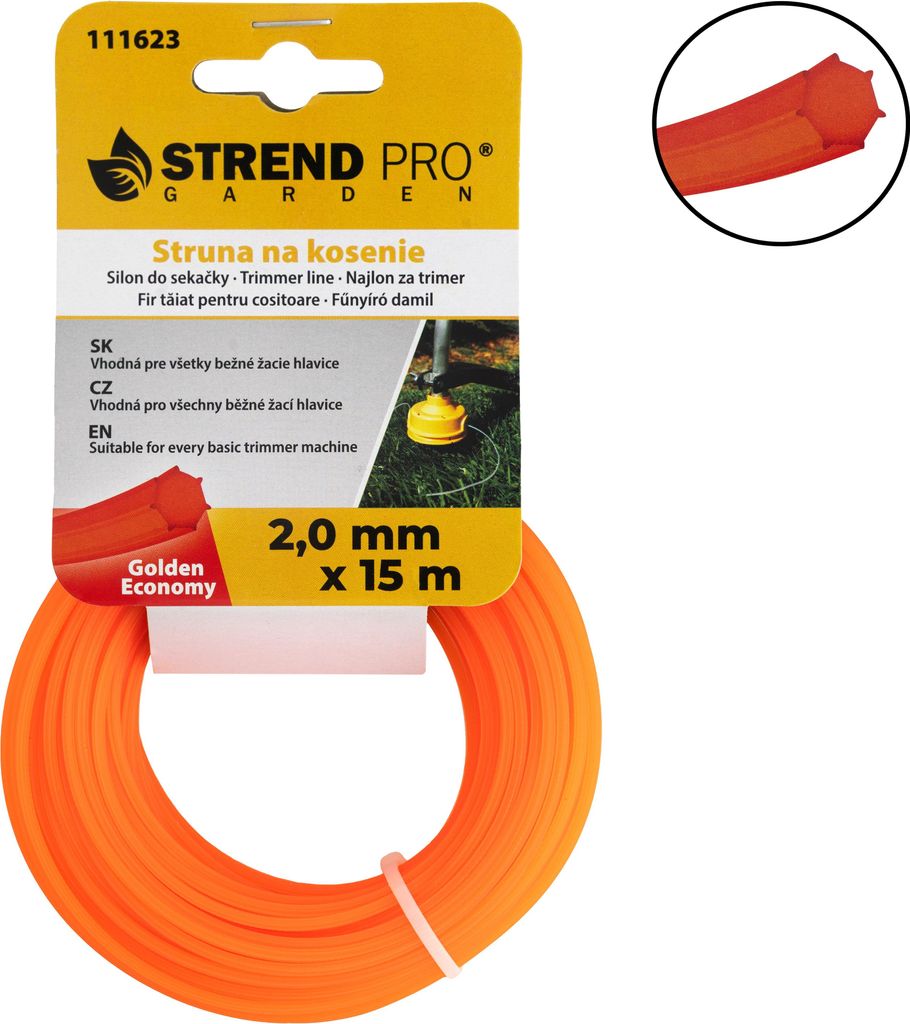 Trimmerfaden Golden Economy 2,0 mm, L-15 m, HEX