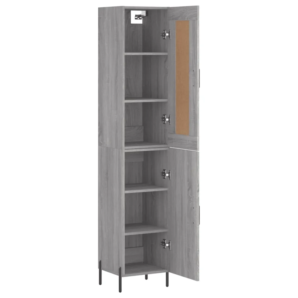 Mobile Alto vidaXL Grigio Sonoma 180cm | Credenza Stretta Multiuso - 4