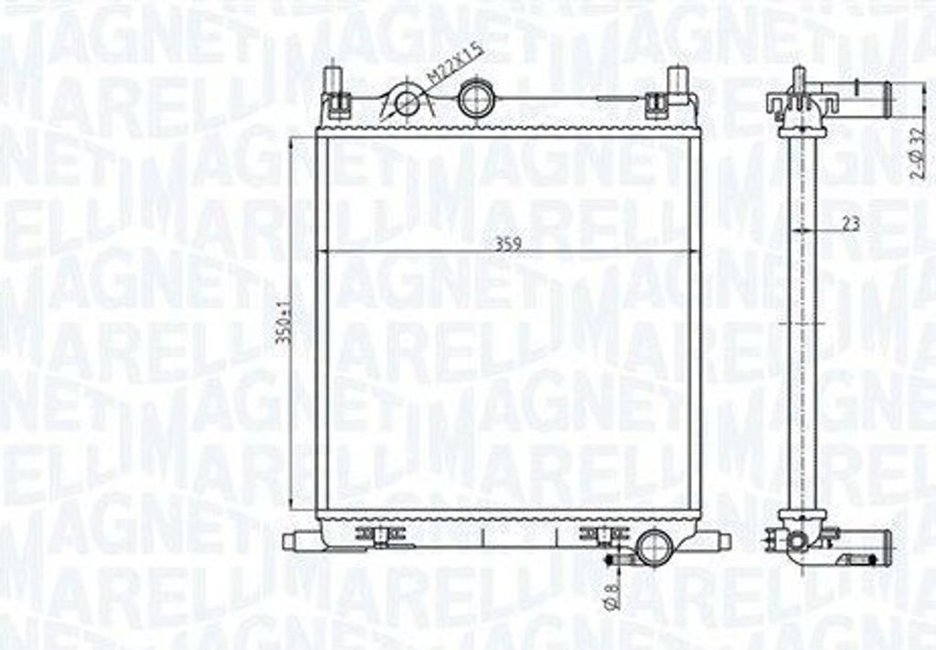 MAGNETI MARELLI 350213167500 Kühler Wasserkühler Motorkühler für VW up! Schrägheck (121, 122, BL1, BL2) load up! Kastenwagen (121, 122, BL1, BL2)