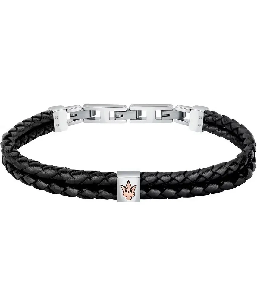 Maserati Bracelet Homme JM422AVE13 en Cuir Recyclé Bleu Marine 22cm