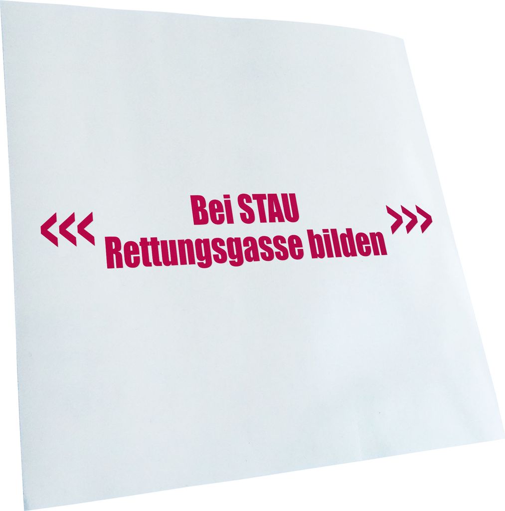 Kiwistar - Autoaufkleber - Bei Stau Rettungsgasse bilden Heckscheibe - Aufkleber für Auto Kfz Fahrrad, LKW, Truck Mofa