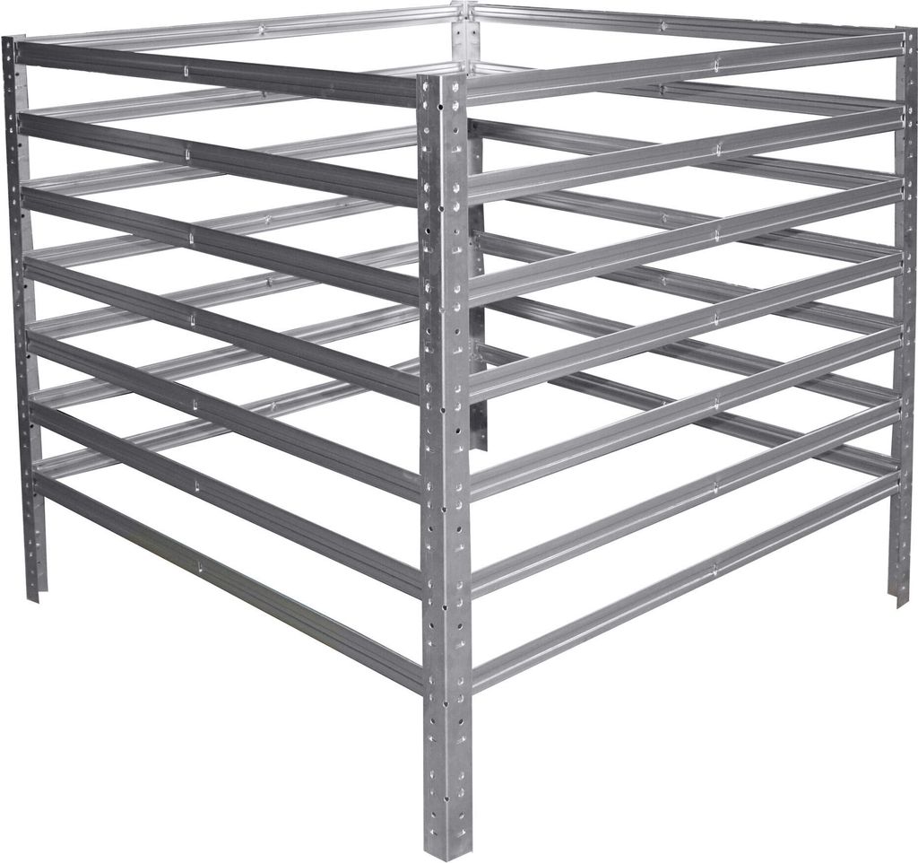 shelfplaza HOME 90x70x70 cm Komposter verzinkt / Kompostierer als Metallkomposter mit bis zu 441L Kapazität / Komposter Metall als Compost Bin &...