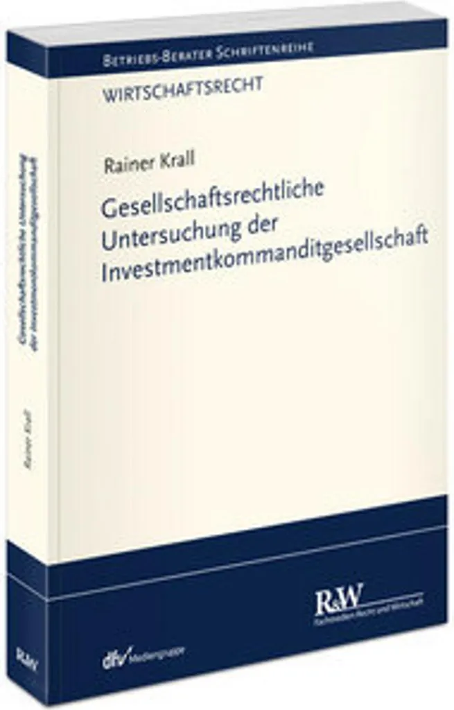 Ouvrage de Droit : Étude de l'Investmentkommanditgesellschaft Allemande
