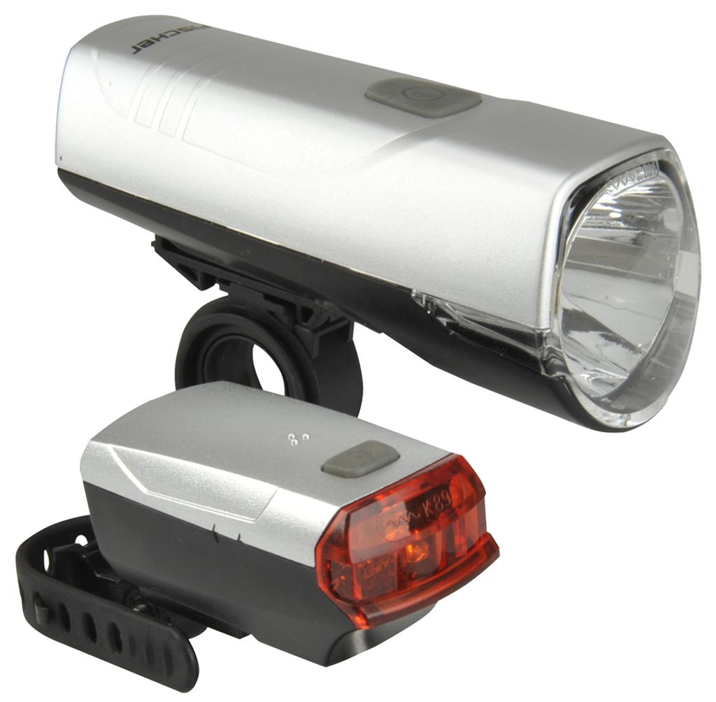 Halter m LED-Batterie-Beleuchtungs-Set           schwarz Lith.-Batterien 