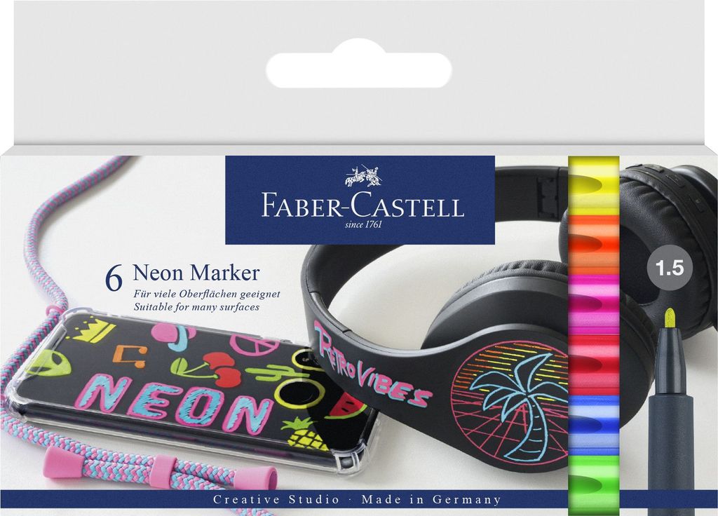 FABER-CASTELL Neon Marker 6er Kartonetui Produktbild 