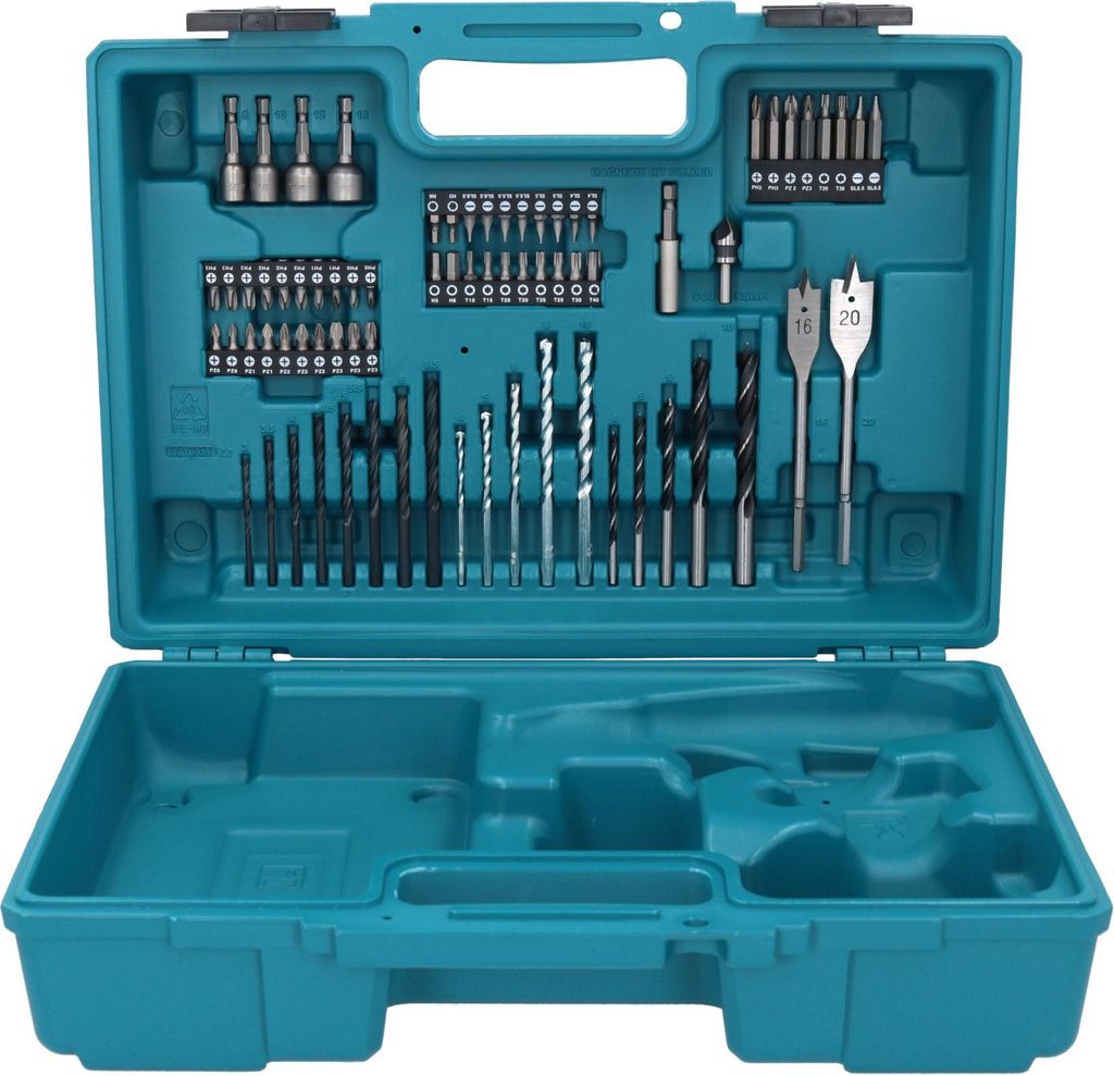 Makita 1831K0-9 Koffer mit 74 tlg. Bit und Bohrer Set 420 x 320 x 135 mm