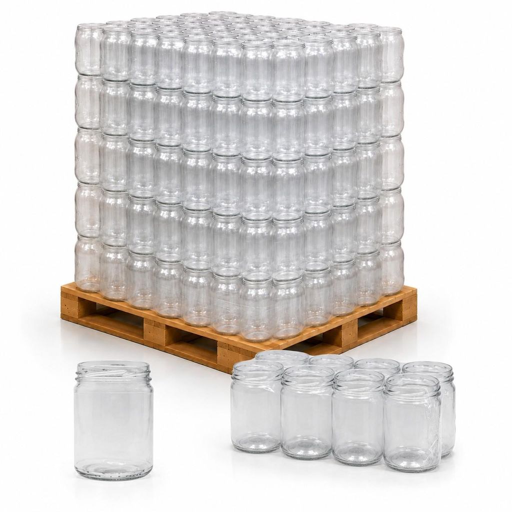 480x Einmachglas 540ml TO82 Halbpalette für Honig Marmelade Produktbild 