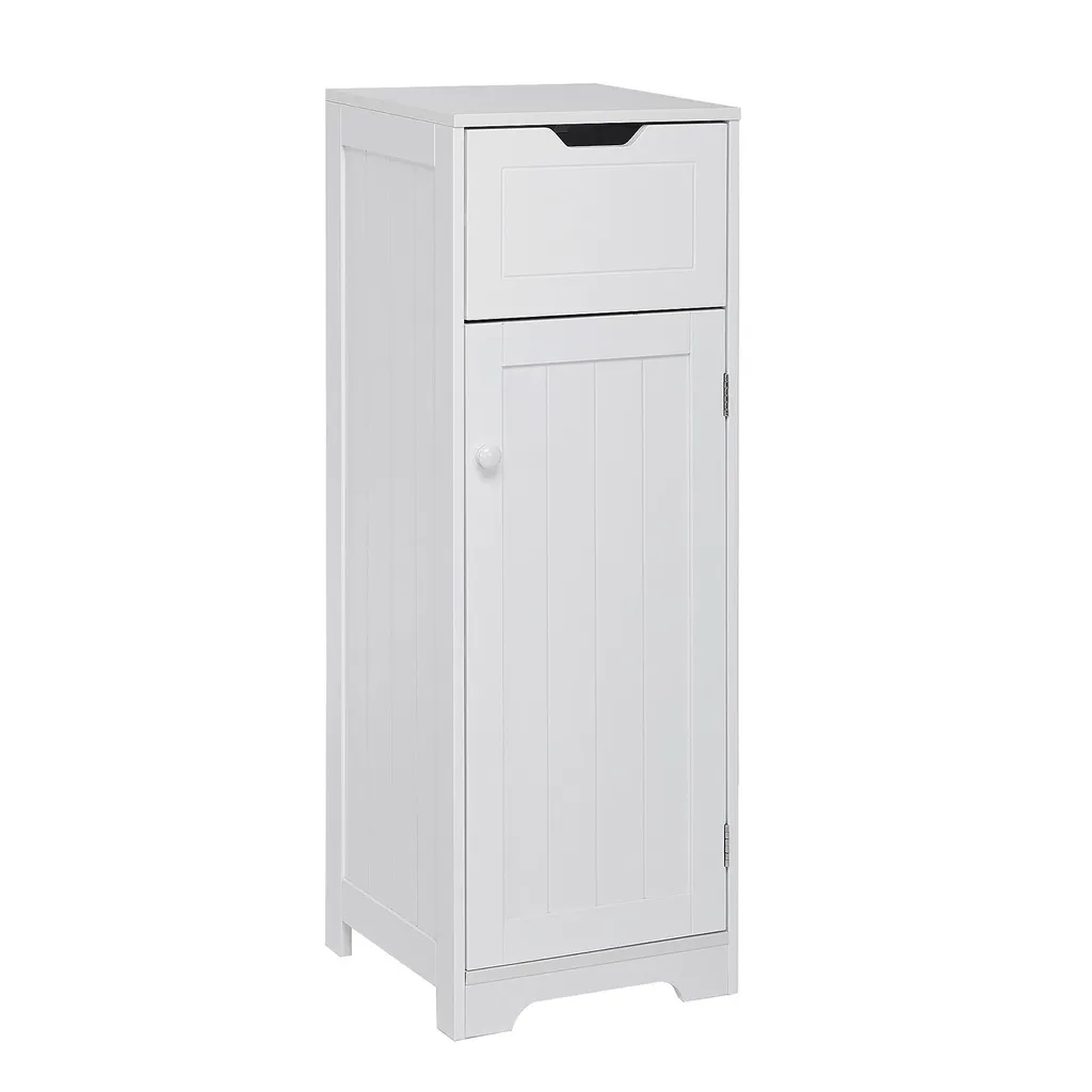 Armoire de salle de bain Mondeer avec tiroirs 32x30x87cm Blanc Chic