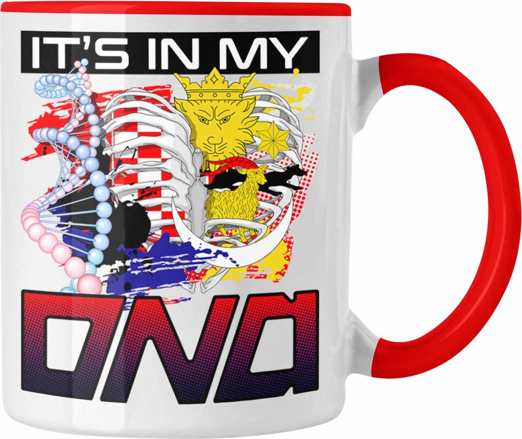 Trendation - Kroatien Tasse Geschenk für Kroaten Geschenkidee Spruch Its In My DNA (Rot)