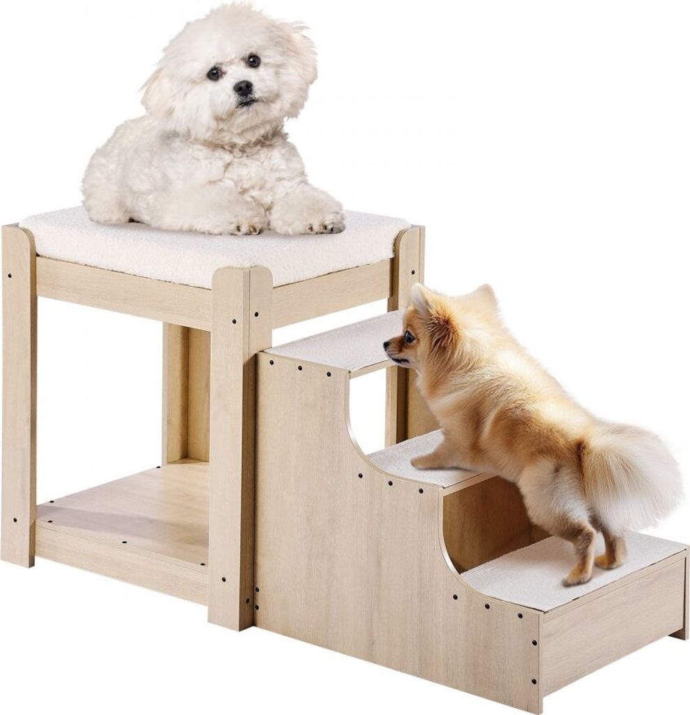 Etagenbett für Haustiere - Fenstersitz mit Hundetreppe - Schlafcouch 120x50x65 cm - ideal für Hunde und Katzen
