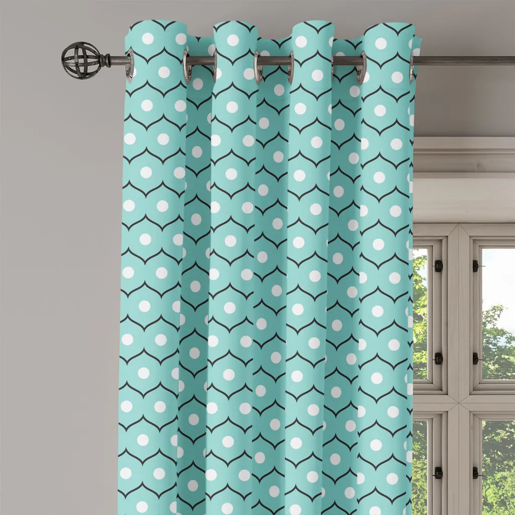 Rideau géométrique à rayures ondulées 280x175 cm style Old Fashioned