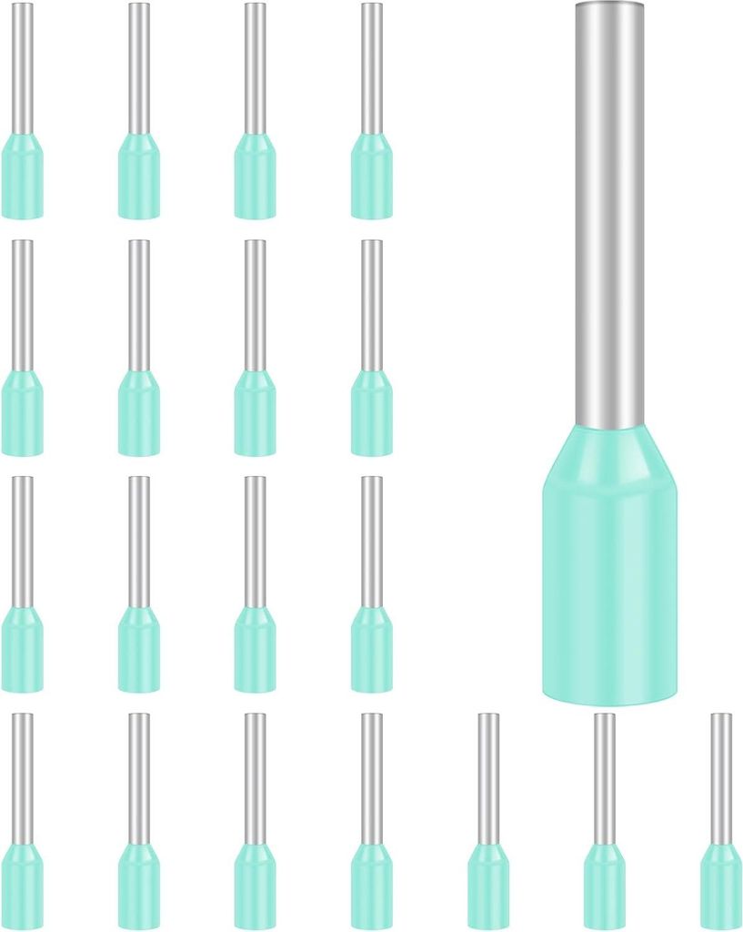 100 Stück Aderendhülsen 10mm?, Hanibos Aderendhülsen set Kabelendhülsen Isolierte Aderhülsen für Drahtverbindung(10mm?x12mm) 0.34mm? 100 Stk