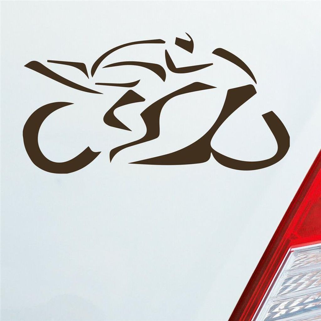 Auto Aufkleber Motorrad Mopped Biker Racing 12x6 cm Braun Sticker Heckscheibenaufkleber
