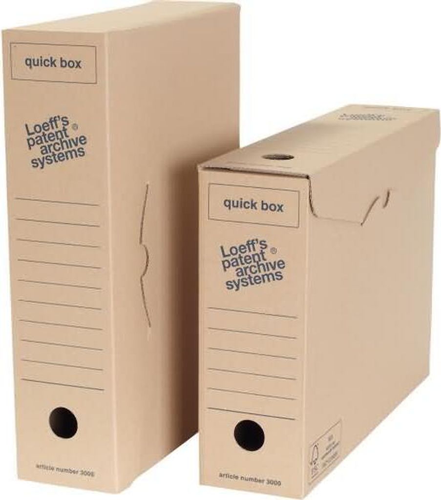 Loeff`s Patent Archivschachtel A4 B:80mm braun 50VE