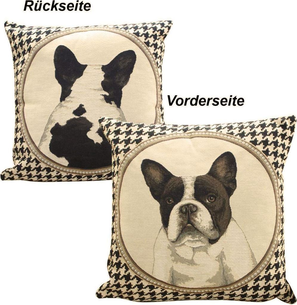 Mars & More Gobelin Kissen beidseitig mit französischer Bulldogge