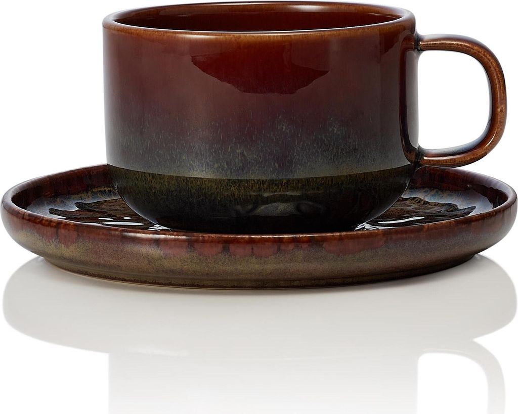 6x Ober- und Untertasse Kaffeetasse 220 ml Steinzeug ROCKZZERO One Amazonas