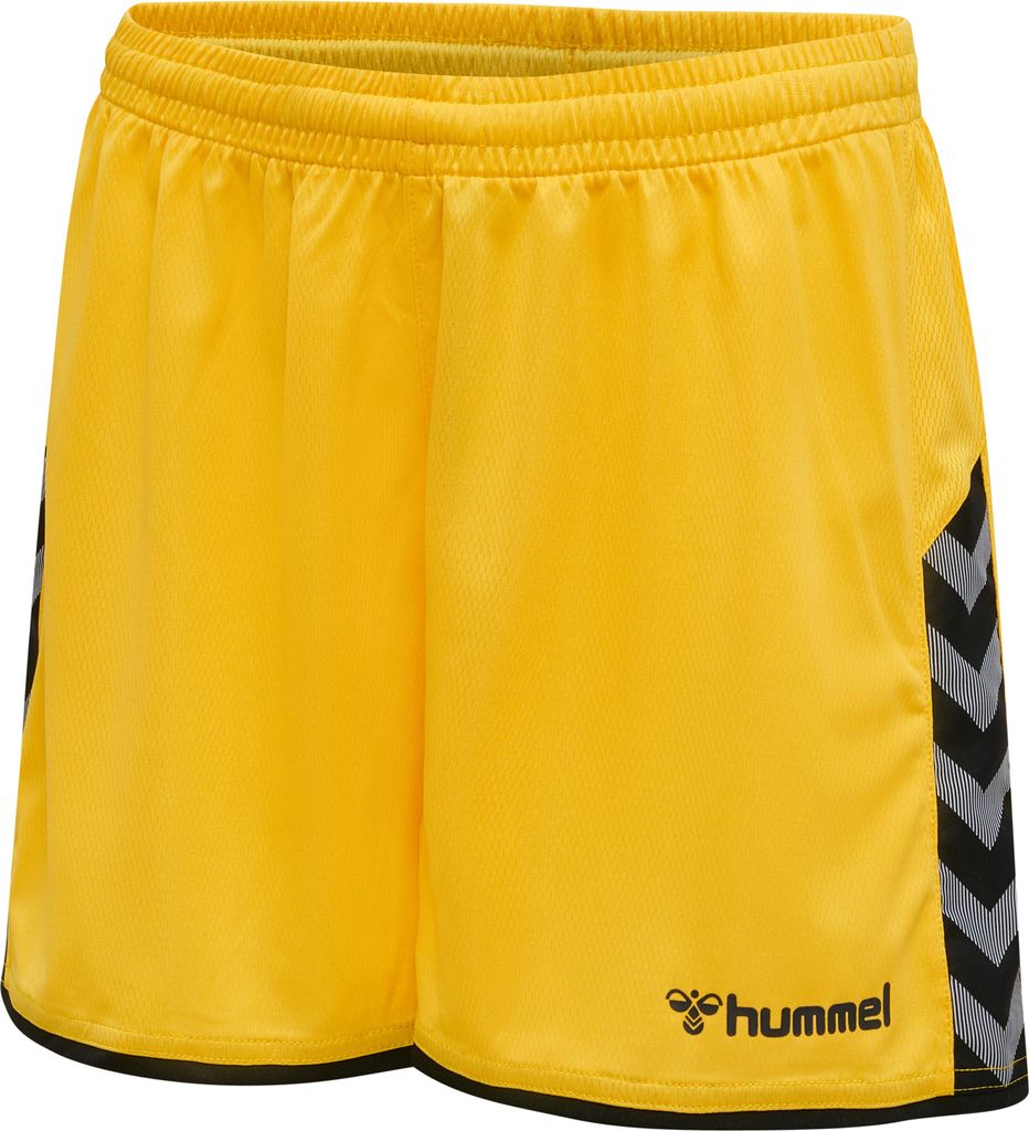 Hummel Authentic Poly Shorts Damen, SPORTS YELLOW/BLACK, XL