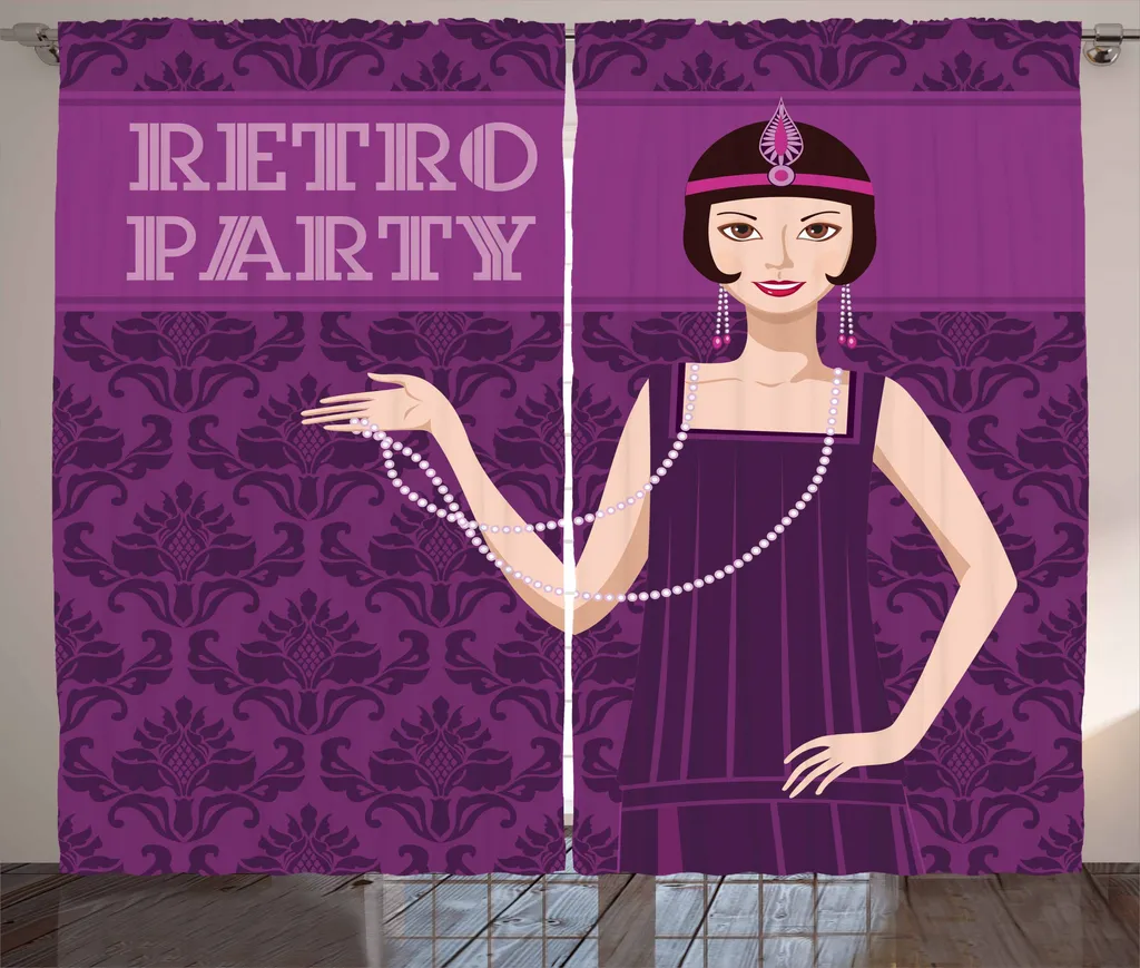 Tenda Vintage Pin up Girl ABAKUHAUS 280x175 cm per Soggiorno Retrò