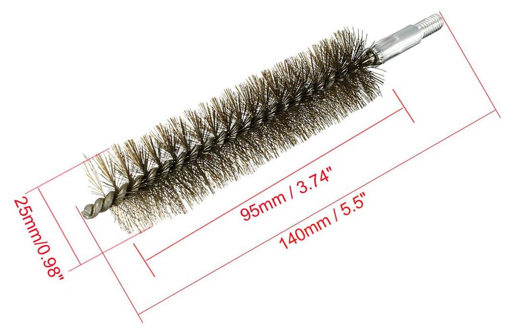 2Stk. M6 Stahldraht Rohr Fegen Reinigung Schornsteinbš¹rste 25mm Durchmesser DE de