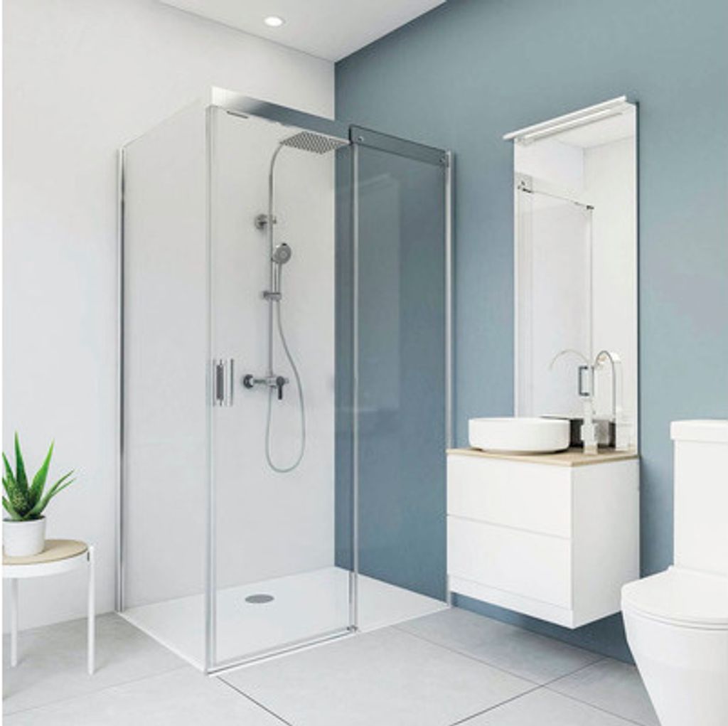 Duschrückwand BREUER Soft-Touch Dekor Stein weiß 150 x 255 cm 9482542000204