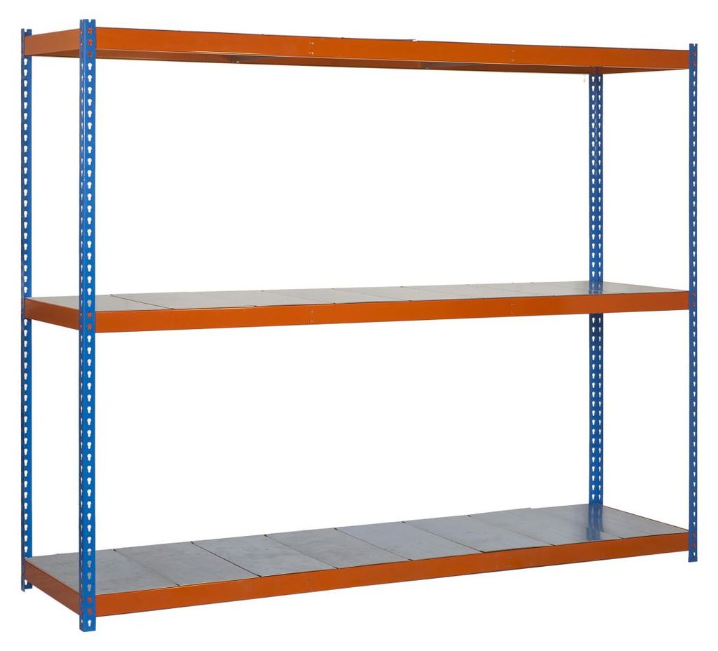 Etagère Sans Vis Ecoforte 1204-3, Metall, 1500, Blau/Orange/Galvanisiert, Blau/Orange/Galvanisiert, 1500x1200x450 - Simonrack