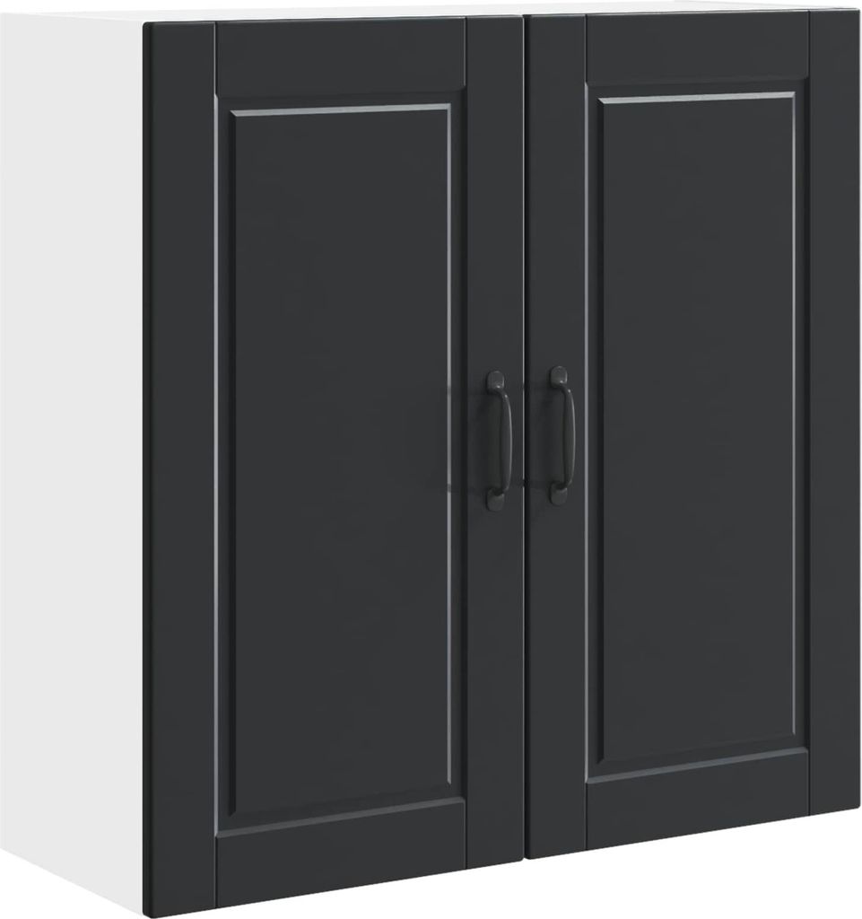 Küchenschrank mit Regal Schwarz 80 x 31 x 80 cm Holzwerkstoff