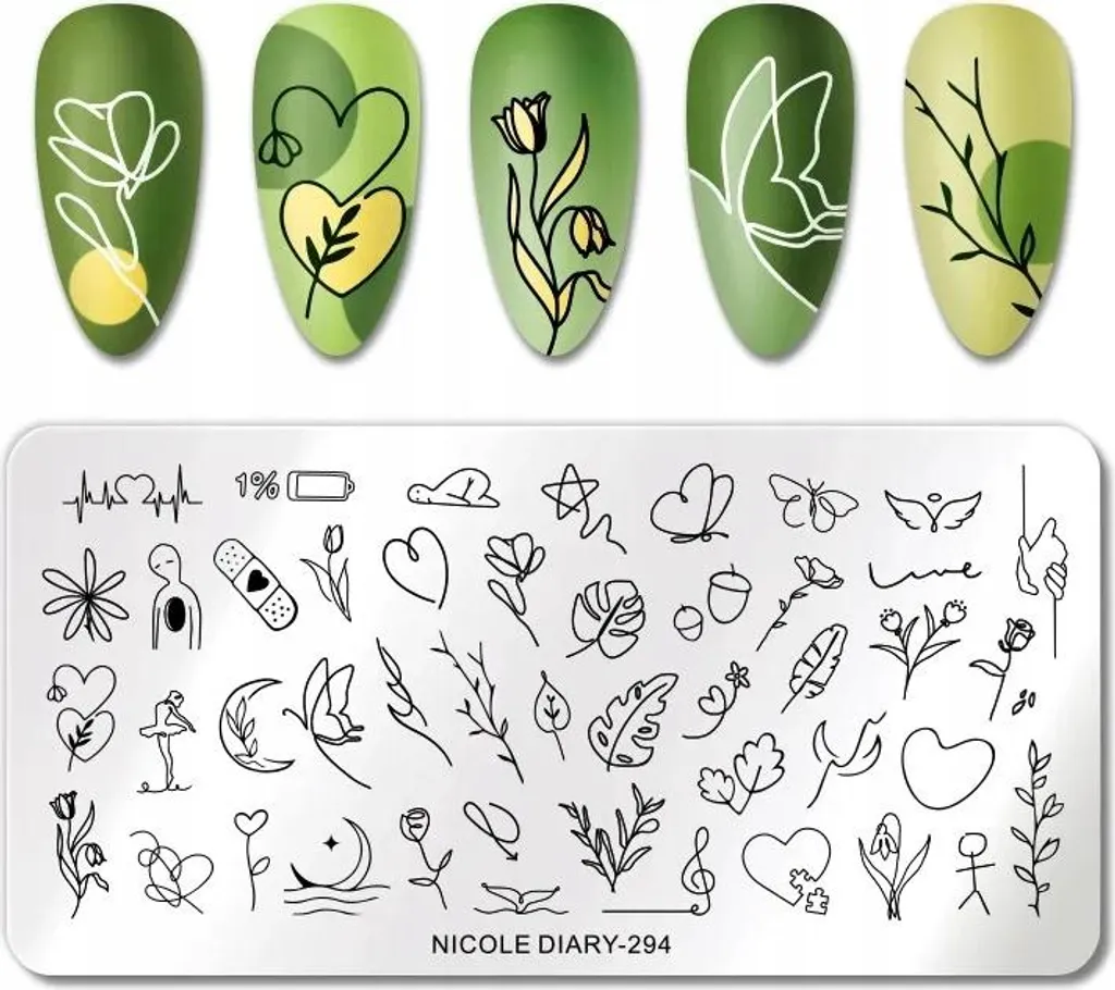 Piastra Unghie BLUMEN SKIZZE - Stamping Fiori Semplice e Rapido