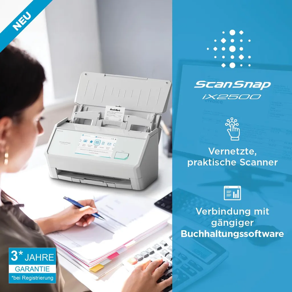 Scanner Bureau Ricoh ScanSnap iX1500 pour Dématérialisation et Archivage Cloud - 8