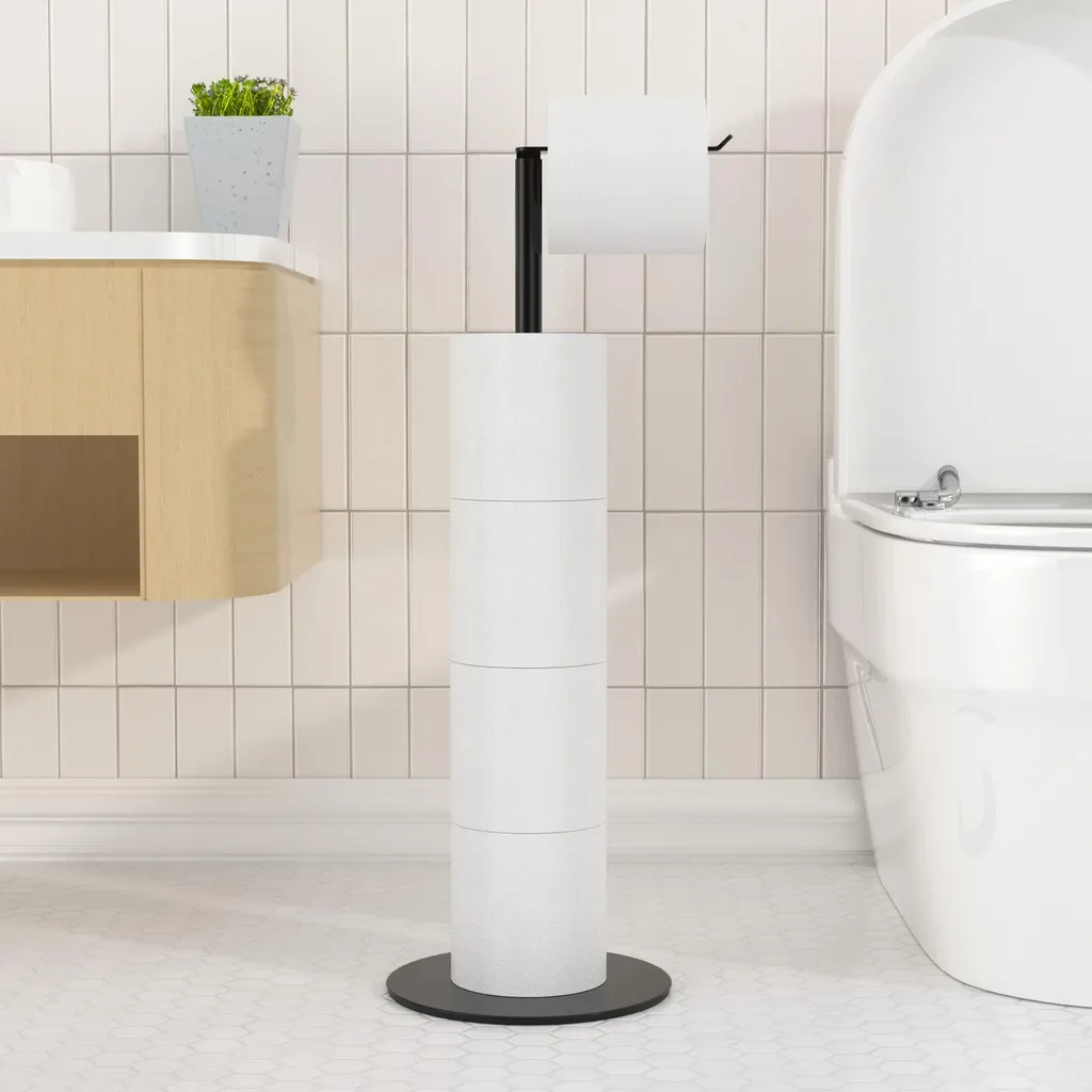 Porte-papier toilette stable sans trou, socle lesté pour carrelage WC