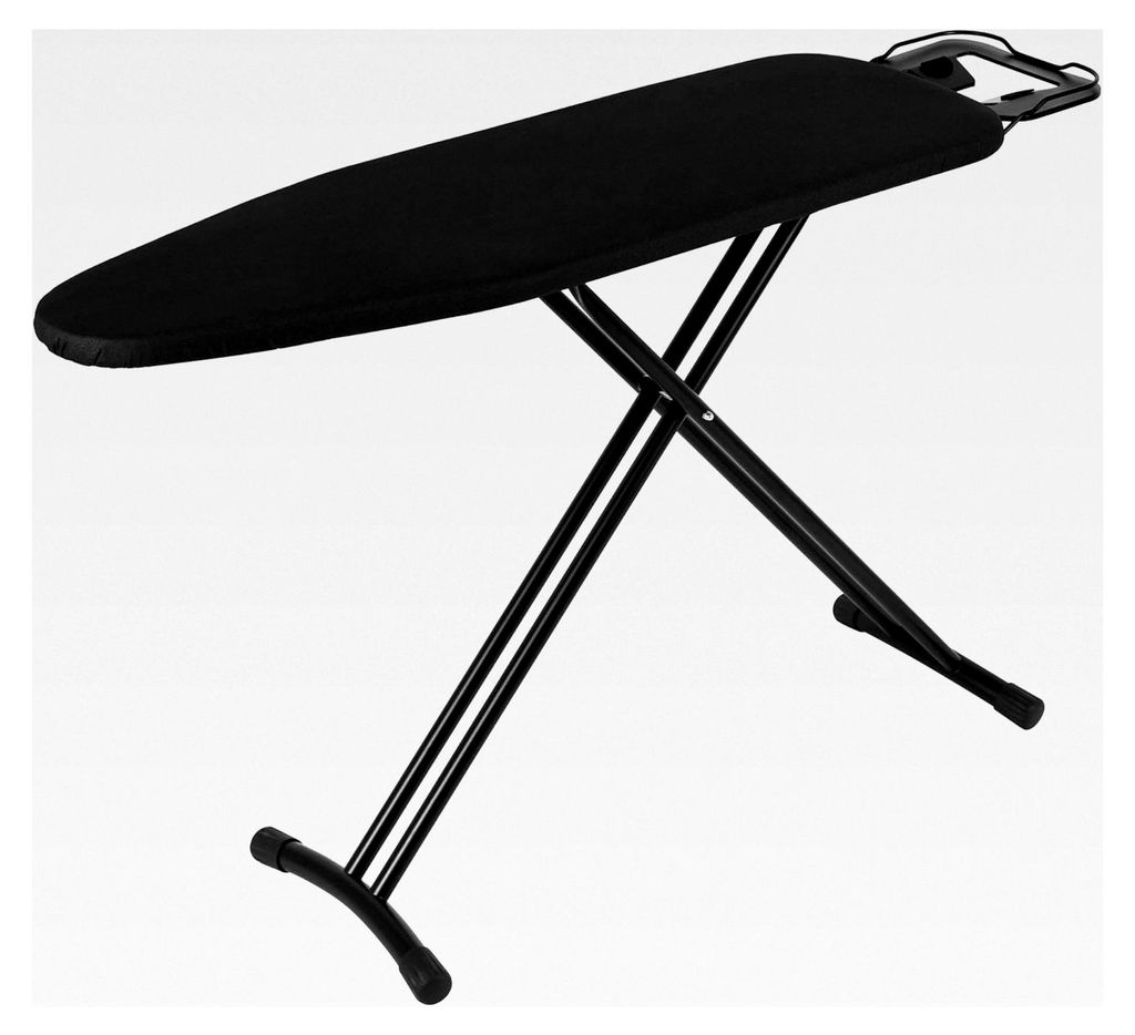 Höhenverstellbares Bügelbrett für Dampfbügeleisen, Bügeltisch mit Zwei Seiten Bügeleffekt, 120x38cm Schwarz