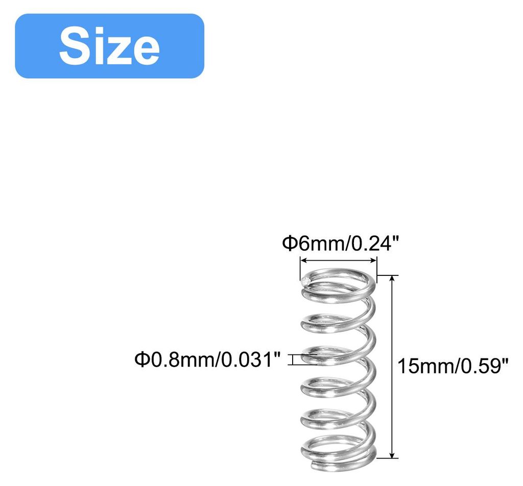 5Stk Druckfeder Druckfedern 304 Edelstahl Feder Federn Zugfeder Zugfedern Spring 6mm AD 0,8mm Draht Gr??e 15mm Frei L?nge Spiralfeder Spiralfedern ...