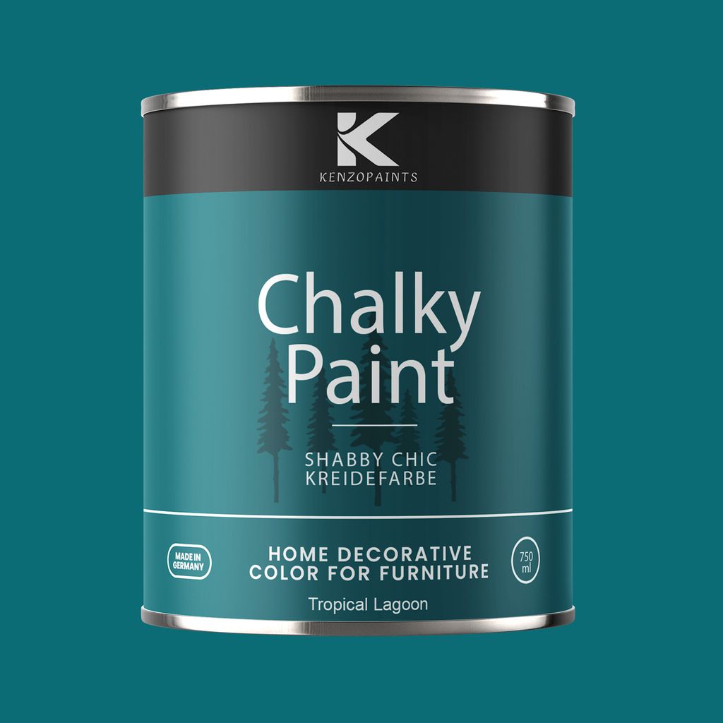 Kenzopaints Chalky Paint Kreidefarbe Möbelfarbe Möbellack 1Kg / 750ml - Tropical Lagoon
