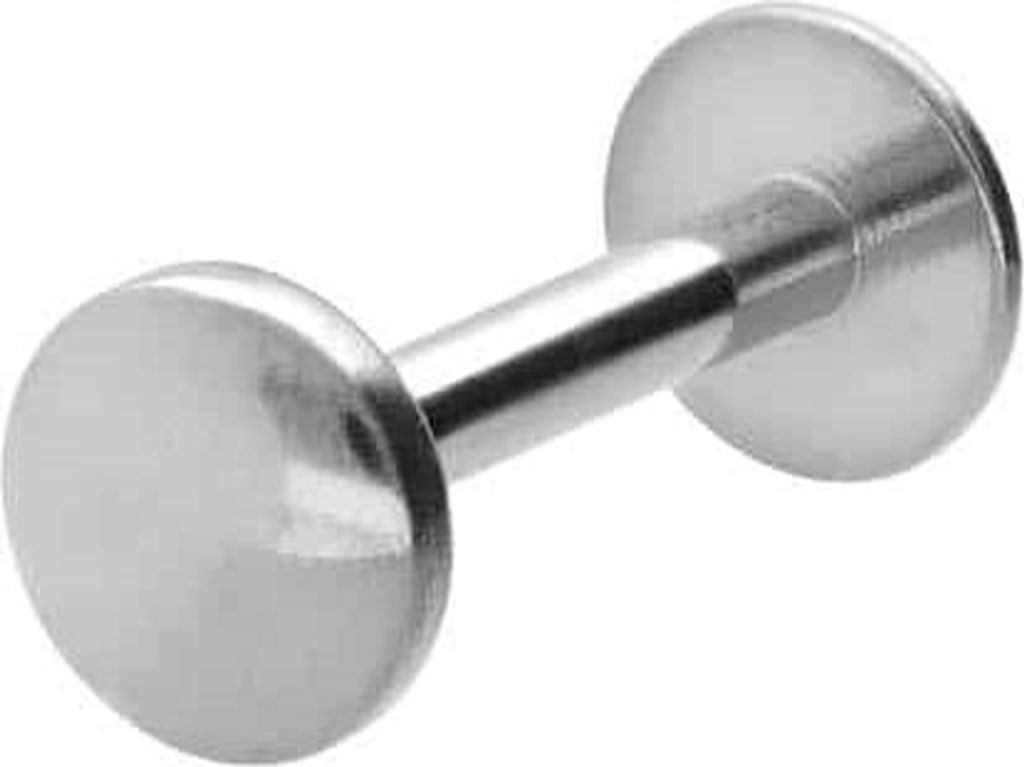Ohrpiercing, Nasenpiercing Titan Labret mit Innengewinde FLAT-DISC Silber Stablänge: 7mm | Discgröße: 4mm