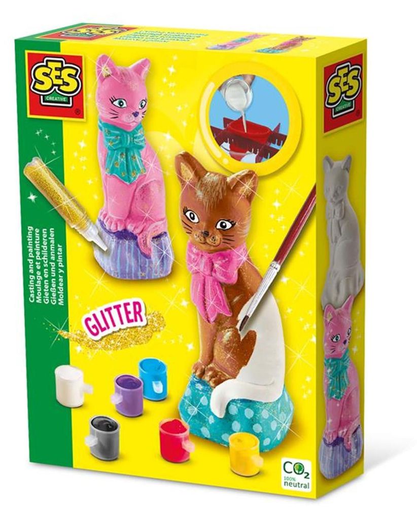 SES Creative Sádrové odlitky koček s barvami Obrázek produktu 