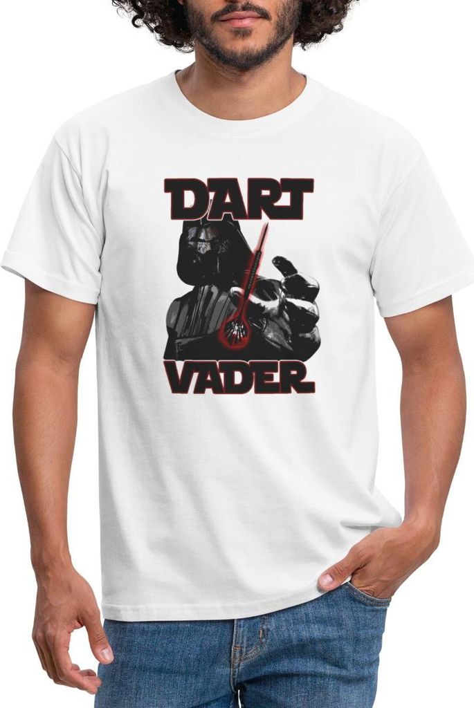 Spreadshirt Dart Vader Dartscheibe Dartspieler Geschenk Männer T-Shirt, S, Weiß