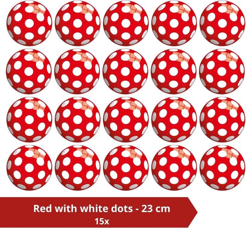 Ball - Vorteilspack - Rot mit weißen Punkten - 23 cm - 20 Stück