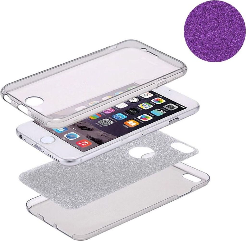 Crystal Case Hülle für Huawei P9 Lite Glitzer Case Violett Full Body