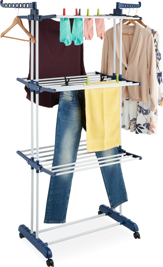 Séchoir à linge pliant multi-usages Relaxdays avec roues et Image du produit 