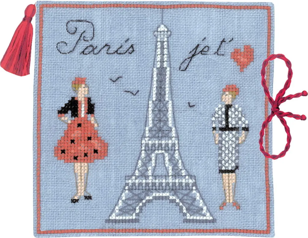 Kit Broderie Point de Croix Étui à Aiguilles Tour Eiffel pour Couture