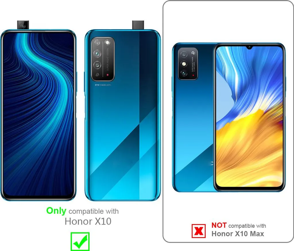Honor X10 Cover Blu Cadorabo - Custodia Silicone TPU Cool & Trendy - 2