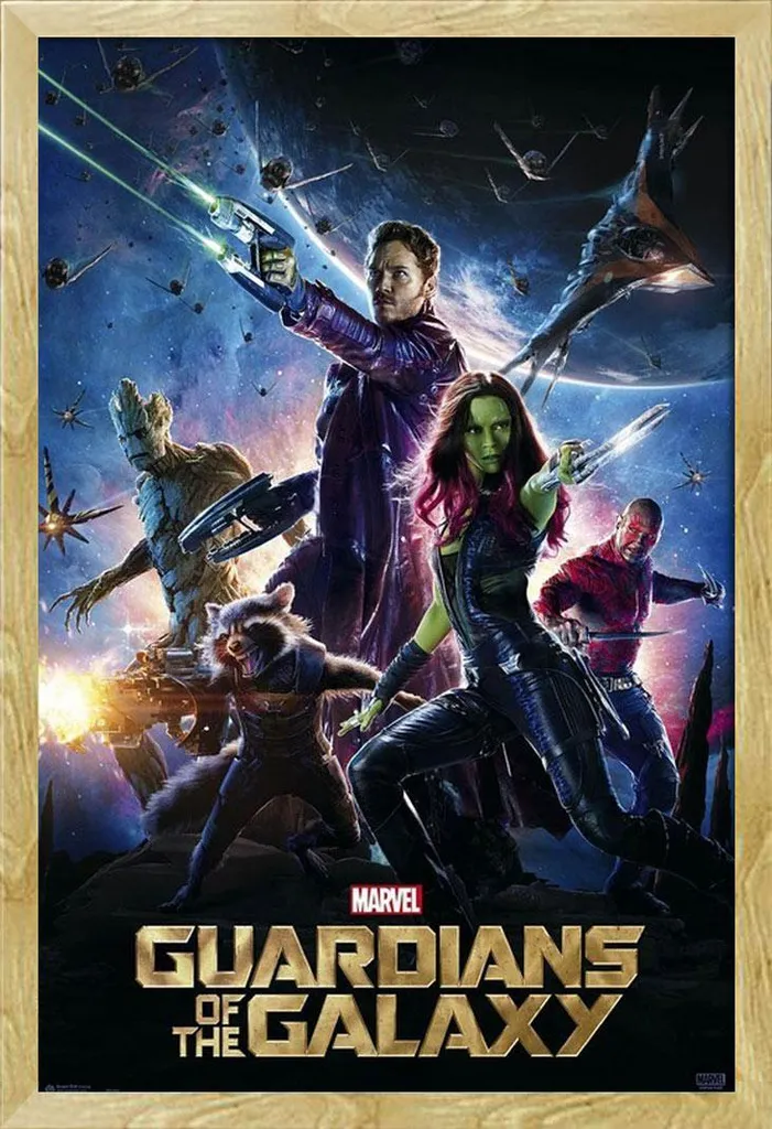 Décoration Murale Cinéma Les Gardiens de la Galaxie 2 avec Cadre Hêtre