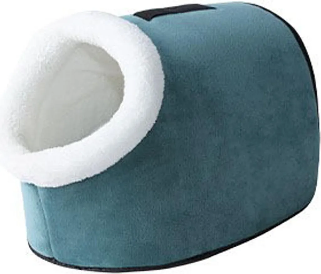 Lit Grotte pour Chat Bleu Igloo Chaud pour Hiver Petit Animal