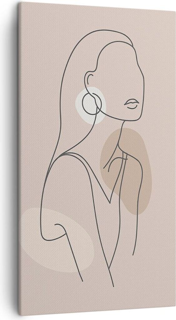 Bild auf Leinwand - Leinwandbild - Einteilig - Stück Linie Frau - 45x80cm - Wand Bild - Wanddeko - Wandbilder - Leinwanddruck - Bilder - Wanddekor...