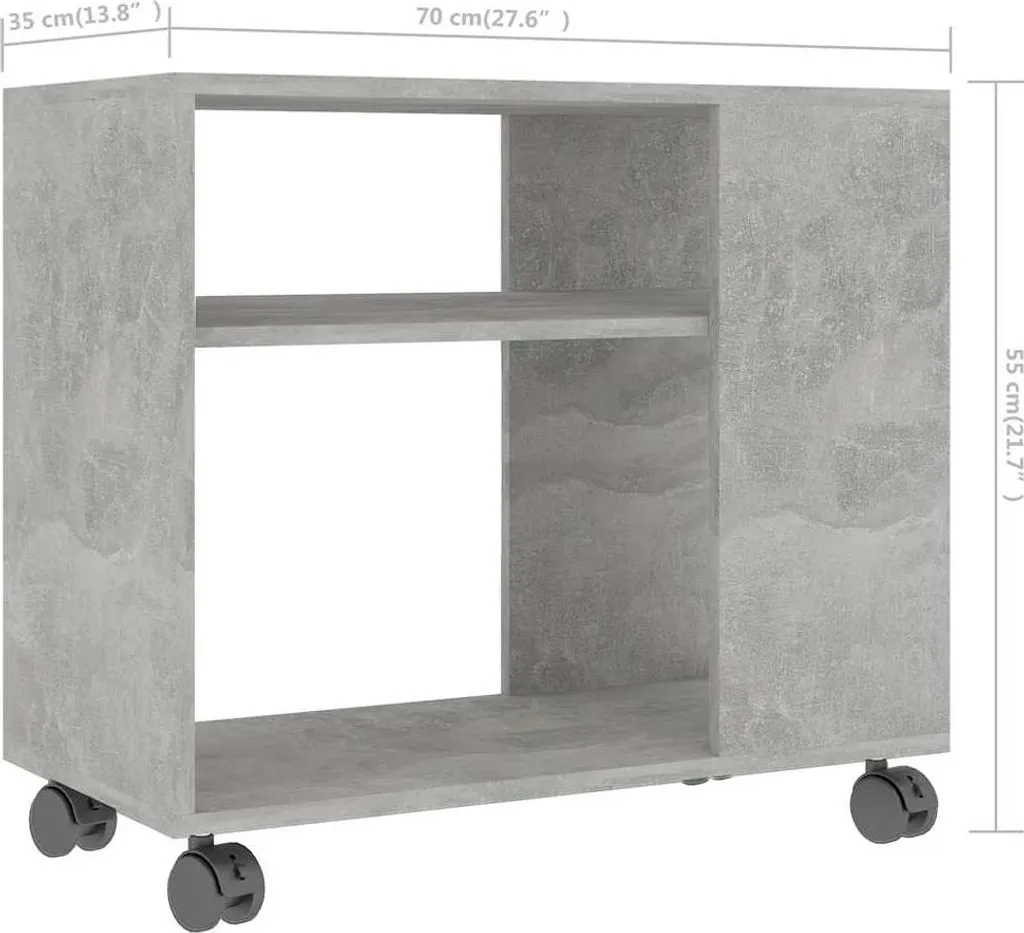 Table d'appoint stable gris béton contre le désordre du salon