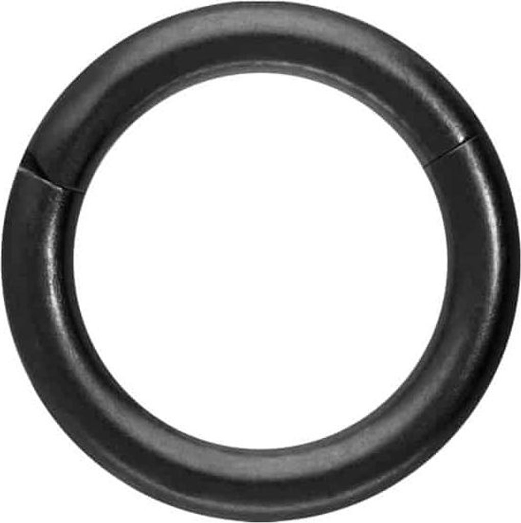 Ohrpiercing, Nasenpiercing, Septum Piercing Titan Segmentring Clicker MATT Schwarz Innendurchmesser: 6mm + Stabstärke: 1,2mm