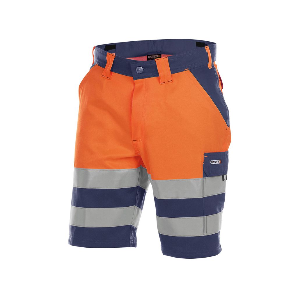 DASSY Venna Warnschutz-Shorts DUNKELBLAU/NEONORANGE Gr.46 Länge: STANDARD