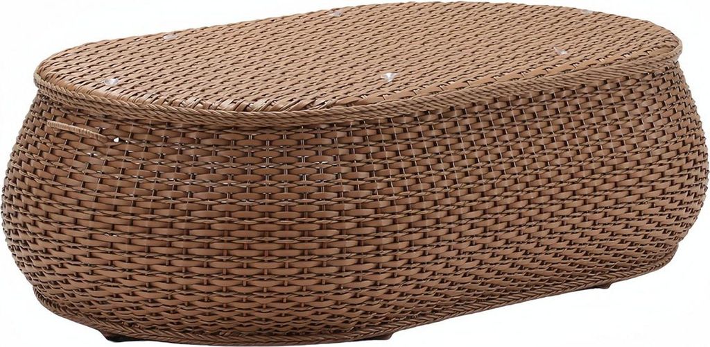 Couchtisch Braun Hochwertig Beistelltisch Designer Tisch Oval stilvolle Terrasse