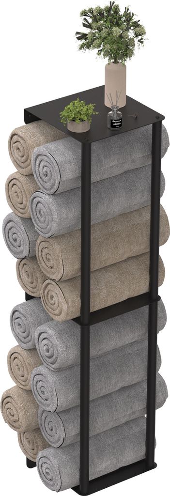 Relaxdays Handdoekhouder voor aan de muur, geschikt voor Productafbeelding 