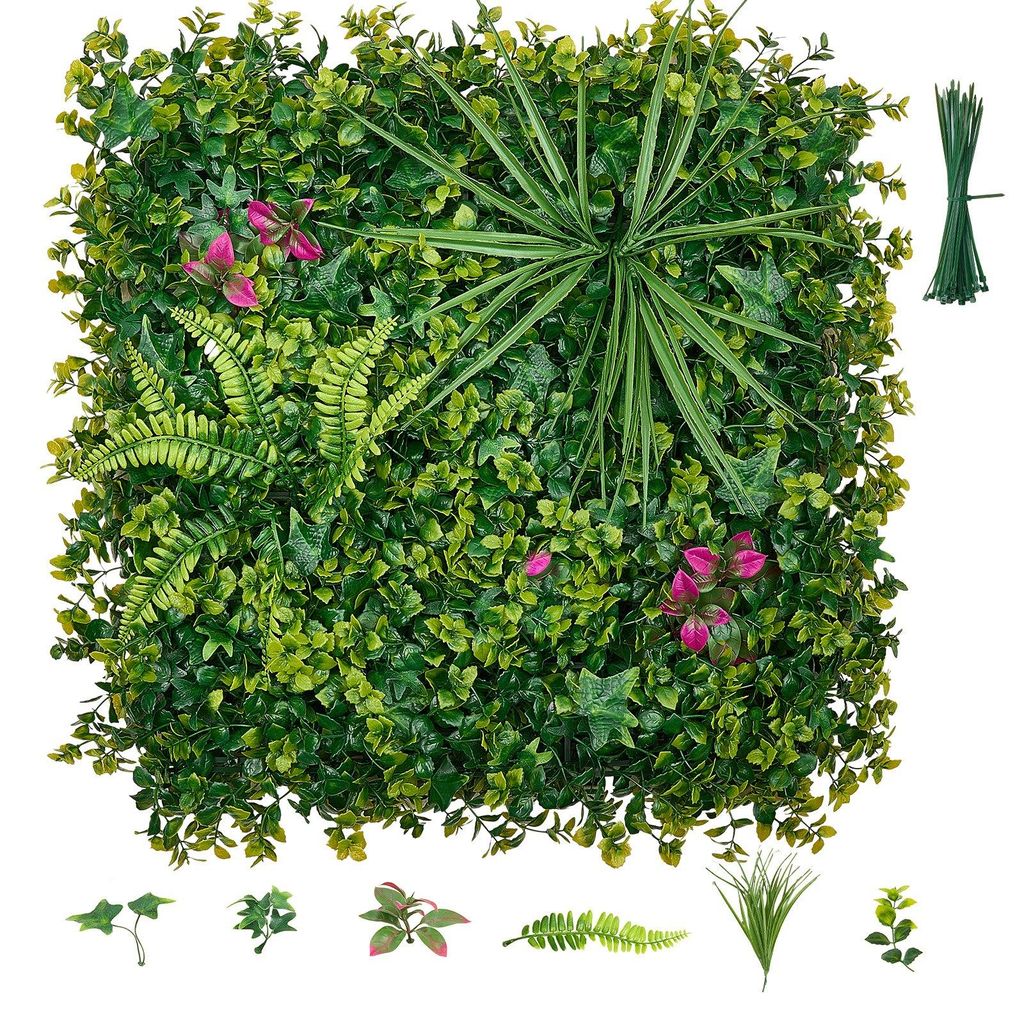 VEVOR Sztuczna żywopłot 50x50 cm, zestaw 12 sztuk, ścianka Zdjęcie produktu 